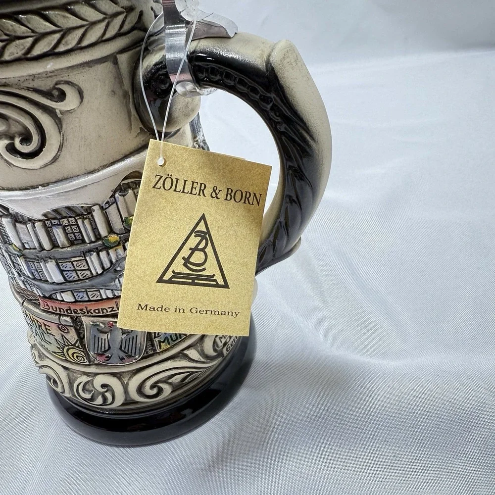 Zoller Born Beer Stein 30 Year Fall Of Berlin Wall #207/5000 Pewter Lid Mint COA